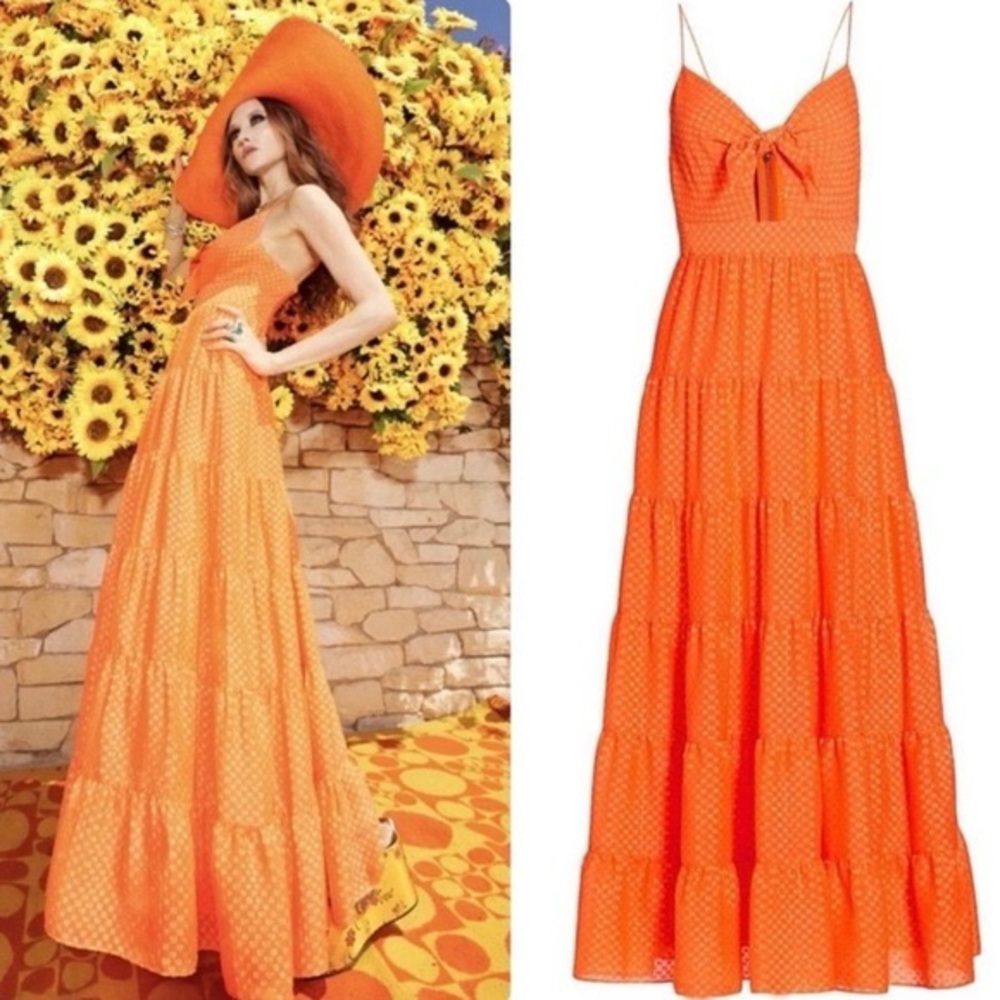Alice + Olivia Minka Tie Front Maxi Dress Monarch
